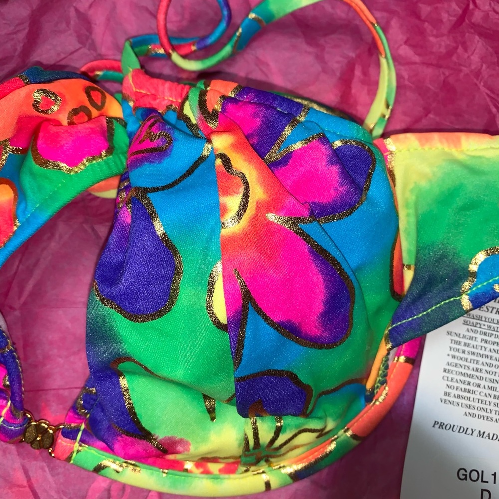 NWT vintage Venus bikini top neon 1990s flower